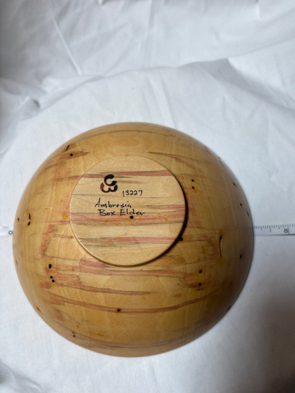 Warren Carpenter Ambrosia Box Elder Bowl • Hand‑Turned • Signed Wood Art - Picture 4 of 8